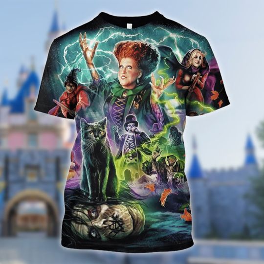 Sanderson Sisters All Over Print Shirt, Hocus Pocus Halloween 3D Adult Kid T-shirt, Horror Movie Character 3D T-shirt, Summer Trip 3D Shirt