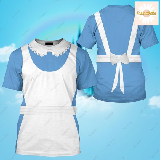 Alice In Wonderland Costume T-Shirt, Women In Wonderland Costume 3D Shirt, Cosplay Shirt For Women, All Over Print Tee, Halloween Tee