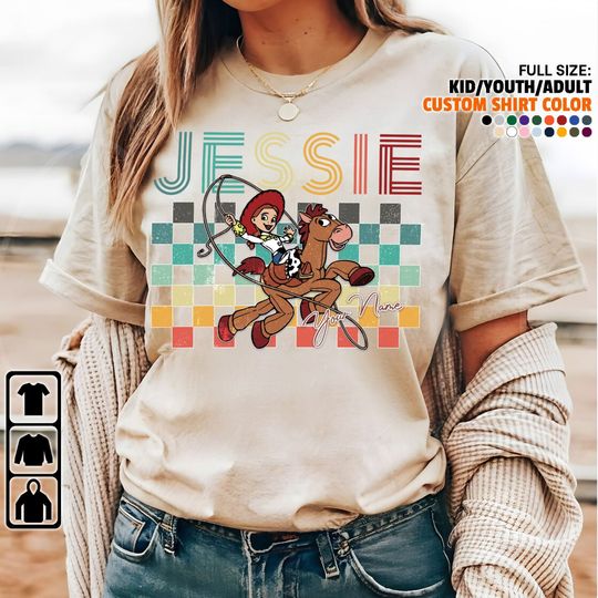 Custom Disney Toy Story Disney jESSIE Unisex T-Shirt, Custom Toy Story Characters Toy Story Gift Disney Birthday Girl