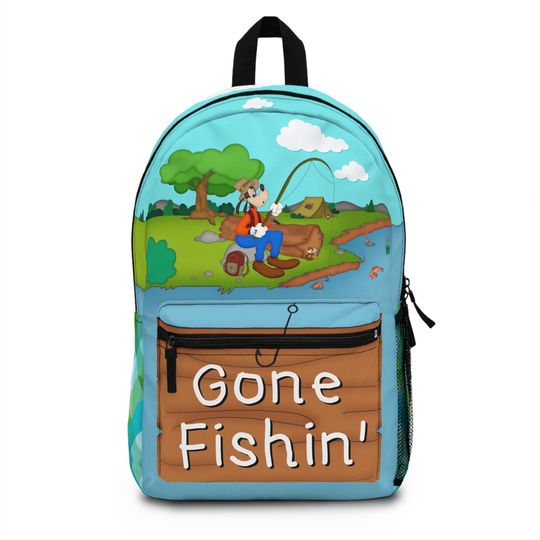 Disney Goofy's Gone Fishin' Backpack, Disney Character Backpack, Large Waterproof Backpack, Disney Goofy Bag