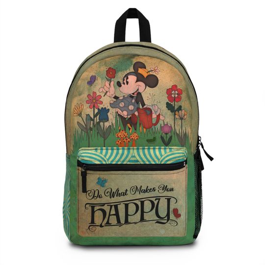 Disney's "Do What Makes You Happy" Backpack, Minnie Mouse Disney Parks Travel Bag, Disney Vacation Bag
