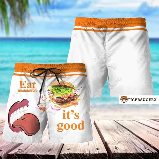 Whataburger Mens Shorts, Whataburger Summer Pants, Whataburger Beach Shorts, Funny Food Shorts, Whataburger Swim Shorts, Gift For Him
