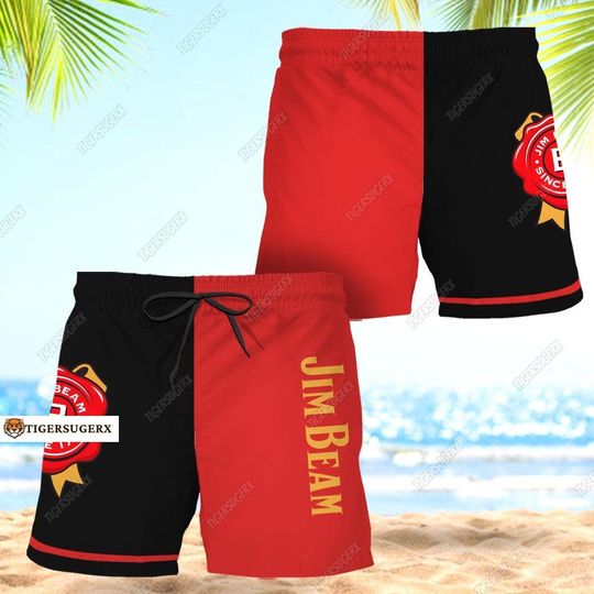 Jim Beam Shorts, Jim Beam Mens Shorts, Jim Beam Beach Shorts, Whiskey Swim Shorts, Summer Pants, Gift For Men, Gift For Husband