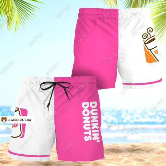 Dunkin' Donuts Shorts, Dunkin' Donuts Beach Shorts, Dunkin Donuts Swim Shorts, Summer Pants, Vacation Gift, Dad Gift, Gift For Him