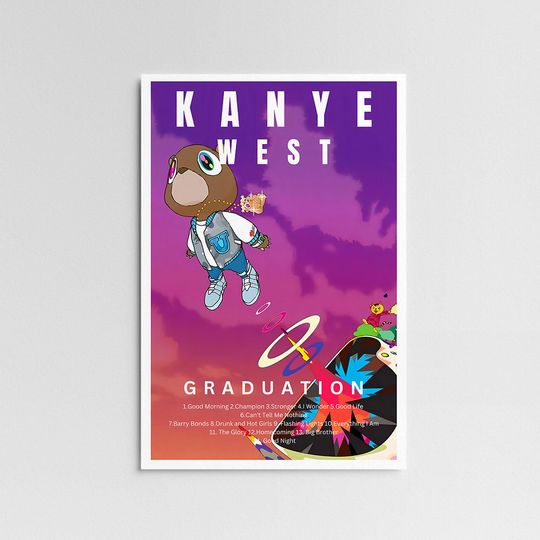 Kanye West Graduation Poster, Wall Art Decor, Print Wall Art Gift, Home Decor