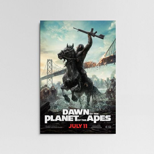 Dawn Of The Planet Of The Apes Movie Poster, Wall Art Decor, Print Wall Art Gift, Home Decor