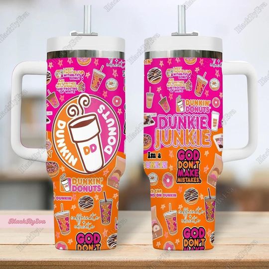 Dunkin Donuts 40 oz Tumbler, 40oz Stainless Steel Water Bottle, Vacuum Thermos Cup, Travel Car, Coffee Mug