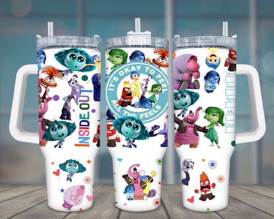 Inside Out Tumblers 40 oz With Handle, 40oz Stainless Steel Water Bottle, Vacuum Thermos Cup, Travel Car, Coffee Mug