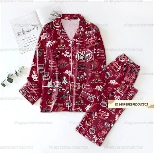 Dr Pepper Pajamas, Dr Pepper Bridesmaid Pajamas, Dr Pepper Women Pajamas, Dr Pepper Pajamas Set, Dr Pepper Lover Gift