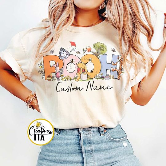 Personalized Pooh And Friends Tshirt, Disney Pooh Shirt, Retro Winnie The Pooh Shirt