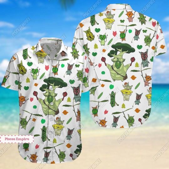 Zelda Korok Shirt, Zelda Korok Button Shirt, Breath Of The Wild Shirt, Hylian Men Shirt, Button Down Shirt, Princess Zelda Shirt