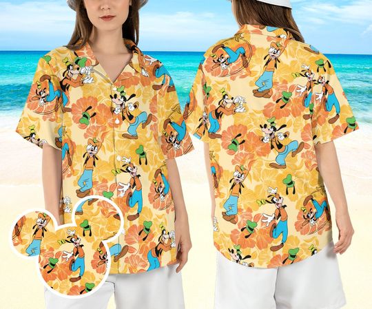 Goofy Dog Beach Hawaiian Shirt, Goofy a Movie Hawaii Shirt, Goofy Vacation Aloha Shirt, Disneyland Summer Vacay Mode Button Shirt
