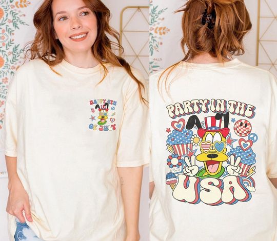 Party in the USA Shirt, Disneyland 4th Of July Shirt, Pluto Disneyland Shirt, Happy 4th Of July Shirt, America 1776 Shirt, Freedom Shirt