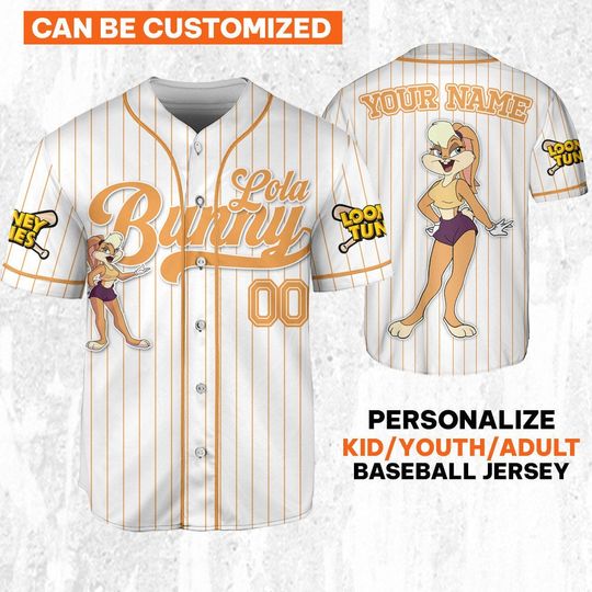 Custom Looney Tune Lola Bunny Simple Baseball, Baseball Team Outfit, Gift for Space Jamz Fans, Tune Squad Jersey, Family Jersey