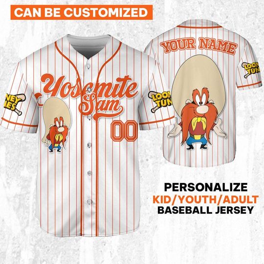 Custom Looney Tune Yosemite Sam Simple Baseball, Baseball Team Outfit, Gift for Space Jamz Fans, Tune Squad Jersey, Family Jersey
