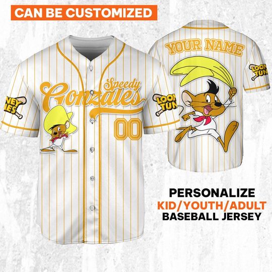 Custom Looney Tune Speedy Gonzales Simple Baseball, Baseball Team Outfit, Gift for Space Jamz Fans, Tune Squad Jersey, Family Jersey
