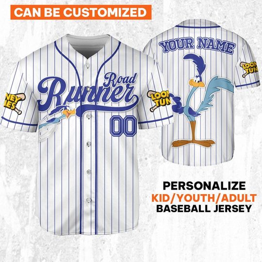 Custom Looney Road Runner Simple Baseball, Baseball Team Outfit, Gift for Space Jamz Fans, Tune Squad Jersey, Family Jersey