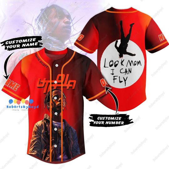 Discover Custom Travis Jersey, Travis Baseball Jersey, Rap Lover Shirt, Rapper Baseball Jersey, Personalized Baseball Jersey