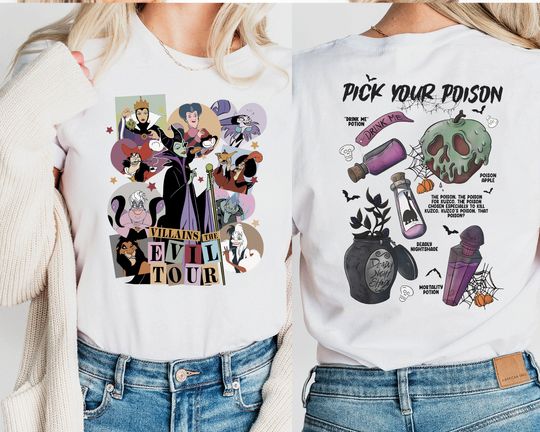Disney Villains Evil Tour Shirt, Disney Evil Queens Tee, Disney Villains Characters Shirt, Evil Friends Matching Shirt, Bad Witches Shirt