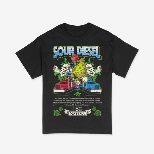 Discover Strain Collection Sour Diesel Strain Shirt | Cotton Short Sleeve Tee | Summer Trendy Shirt | For Unisex