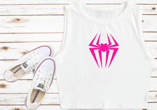Spider Gwen Crop Top | Disney Women's Crop Tank Top | Fashion Shirt | Y2K Style | Summer Streetwear