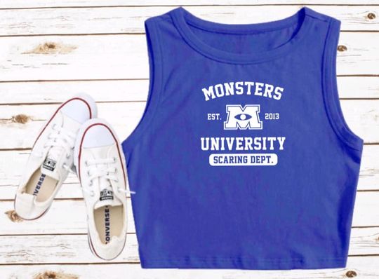 Monsters Inc. Crop Top | Disney Women's Crop Tank Top | Fashion Shirt | Y2K Style | Summer Streetwear