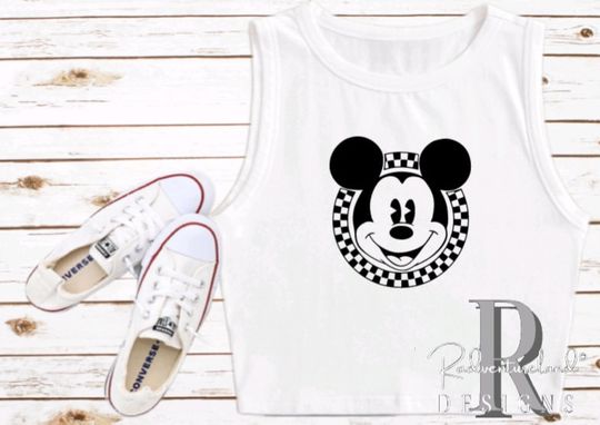 Mickey Mouse Crop Top | Disney Women's Crop Tank Top | Fashion Shirt | Y2K Style | Summer Streetwear