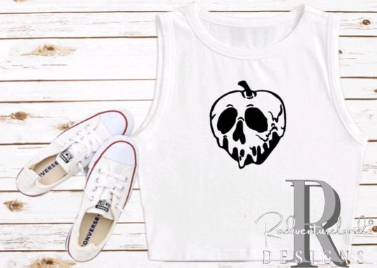 Poison Apple Snow White Crop Top | Disney Women's Crop Tank Top | Fashion Shirt | Y2K Style | Summer Streetwear