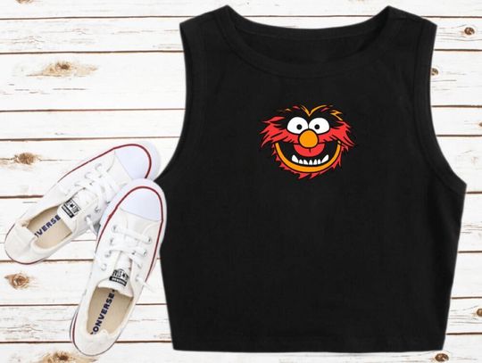 Muppets Animal Crop Top | Disney Women's Crop Tank Top | Fashion Shirt | Y2K Style | Summer Streetwear