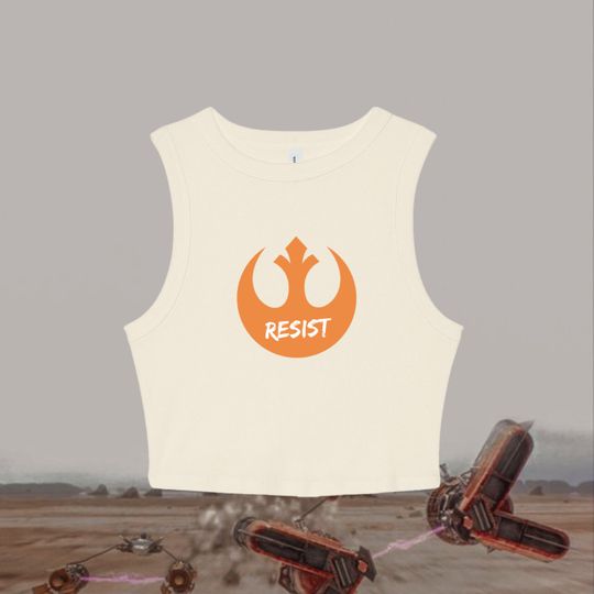 Rebel Resist Crop Top | Disney Women's Crop Tank Top | Fashion Shirt | Y2K Style | Summer Streetwear