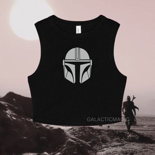 Mandalorian Crop Top | Disney Women's Crop Tank Top | Fashion Shirt | Y2K Style | Summer Streetwear