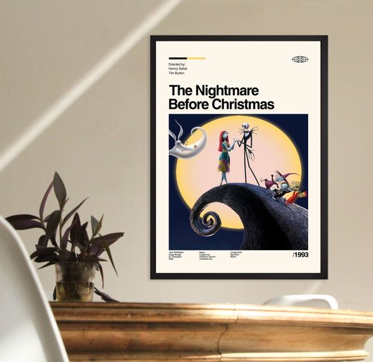 The Nightmare Before Christmas, Tim Burton, Modern Art, Vintage Poster, Minimalist Poster, Retro Modern Art, Minimalist Art