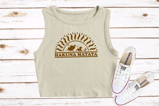 Lion King Tank Crop Top | Disney Women's Crop Tank Top | Fashion Shirt | Y2K Style | Summer Streetwear