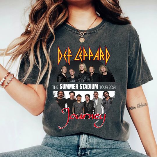 Def Leppard And Journey 2024 Tour Shirt, The Summer Stadium Tour 2024 Shirt, Def Leppard Fan Shirt, Journey Band Merch, Rock Music Shirt