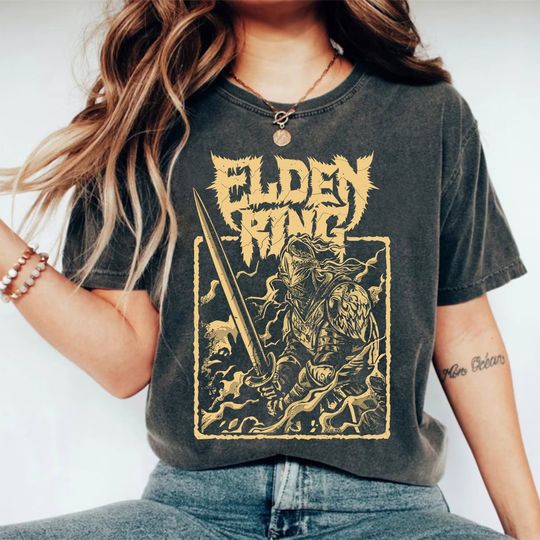 Elden Ring The Tarnished Heavy Metal Game shirt, Video Game Cotton Short Sleeve Shirt | Trending Tee | Summer Unisex Casual Shirt