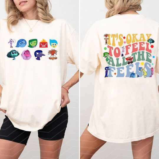 Inside Out It's Okay To Feel All The Feels Shirt, Inside Out 2 Dis ney Shirt, Mental Health shirt, Inclusion Shirt, Speech Therapy Shirt