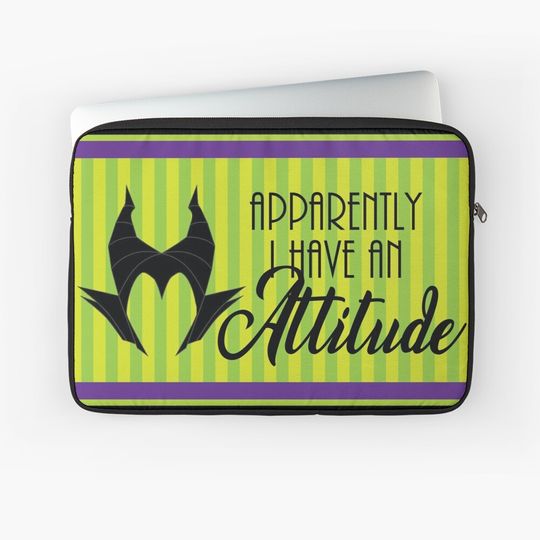 Maleficent Horns Disney Villains Apparently I Have An Attitude Design Laptop Sleeve