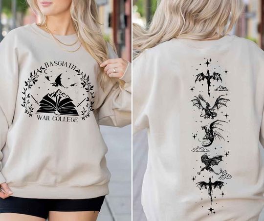 Basgiath War College Sweatshirt, Fourth Wing Sweatshirt, Dragon Rider, Violet Sorrengail, Xaden Riorson, Riders Quadrant, Bookish Gift Book love