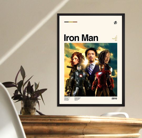 Iron Man Poster, Iron Man Print, Marvel Poster, Room Decor, Vintage Retro, Art Print, Custom Poster, Wall Art Print, Home Decor