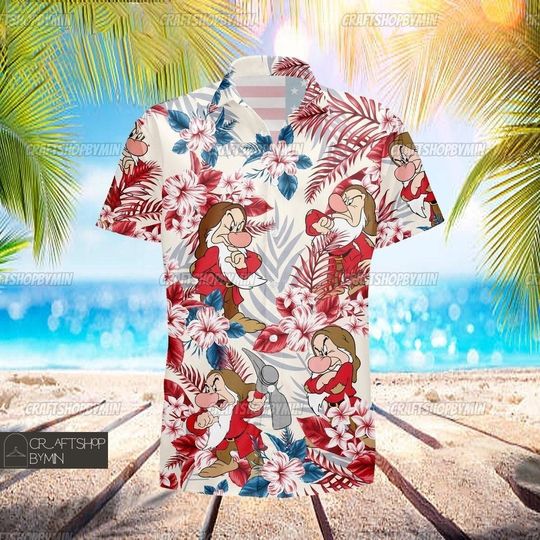 Grumpy Dwarf 4th July Hawaiian Shirt, Grumpy Dwarf Button Up Hawaiian Shirt, Grumpy Dwarf Summer Beach Shirt, Independence Day Shirt