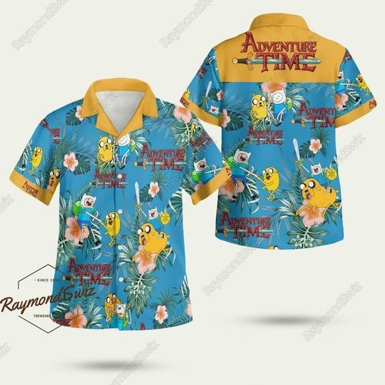 Adventure Time Hawaiian Shirt, Adventure Time Button Shirt, Adventure Time, Short Sleeve Shirt, Aloha Shirts Men, Shirt For Men