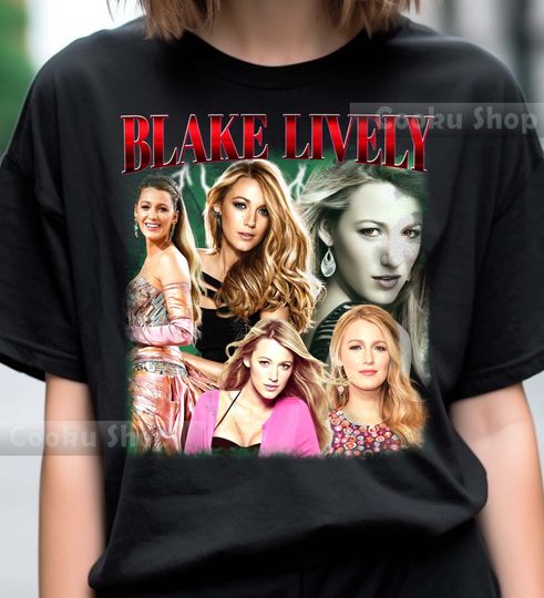 Retro Blake Lively TShirt, Style Bootleg Short Sleeve Tee, Comfortable Cotton Shirt For Unisex, Casual shirt