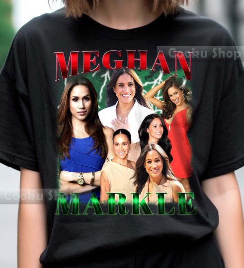 Retro Meghan Markle TShirt, Style Bootleg Short Sleeve Tee, Comfortable Cotton Shirt For Unisex, Casual shirt