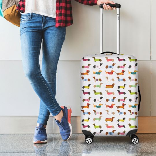 Dachshund Suitcases, Wiener Dog Luggage ,Dachshund Travel Lover Gift