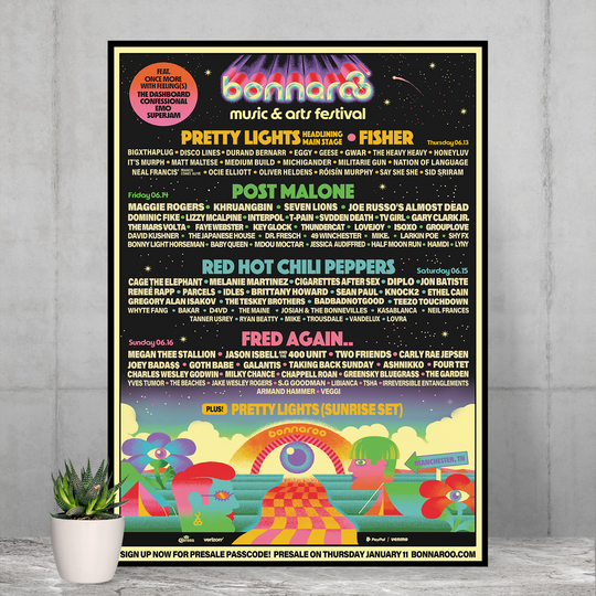 Discover Poster Bonnaroo 2024 Line Up Poster