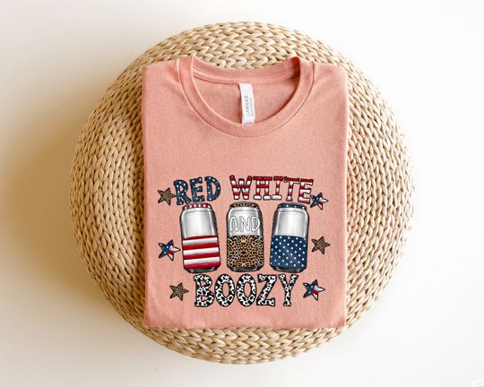 Red White And Boozy Shirt, Funny 4th Of July Shirt, American Flag Patriotic Shirt for Memorial Day, Celebrate America Tee, Patriotic Shirt