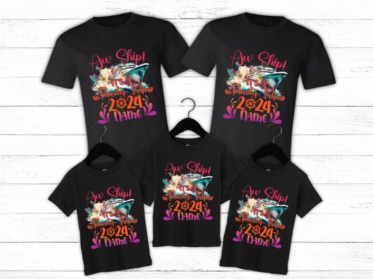 Personalized Family Cruise 2024 Shirt, Cruise Squad Shirts, Family Matching Cruise Tee, Aw Ship It's family trip, Making memories together
