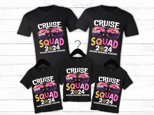 Custom Cruise Squad 2024 Shirt, Family Matching Vacation Shirts, Cruise Squad 2024 Shirt, Cruise Squad Shirts, Custom Family Cruise Shirts