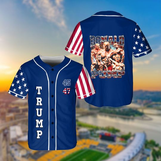 Funny Donald Pump Swole Jersey, Maga Trump Indictment Jersey, Independence Day Jersey, Trump Make 4th Of July Great Again Baseball Jersey