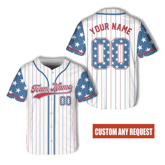 Custom 4th Of July American Baseball Jersey Personalized Independence Day Patriotic Baseball Game Day Matching Outfit For American Family